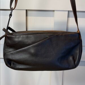 Perruzzi Florence brown Leather Purse Bag Brown Made In Italy